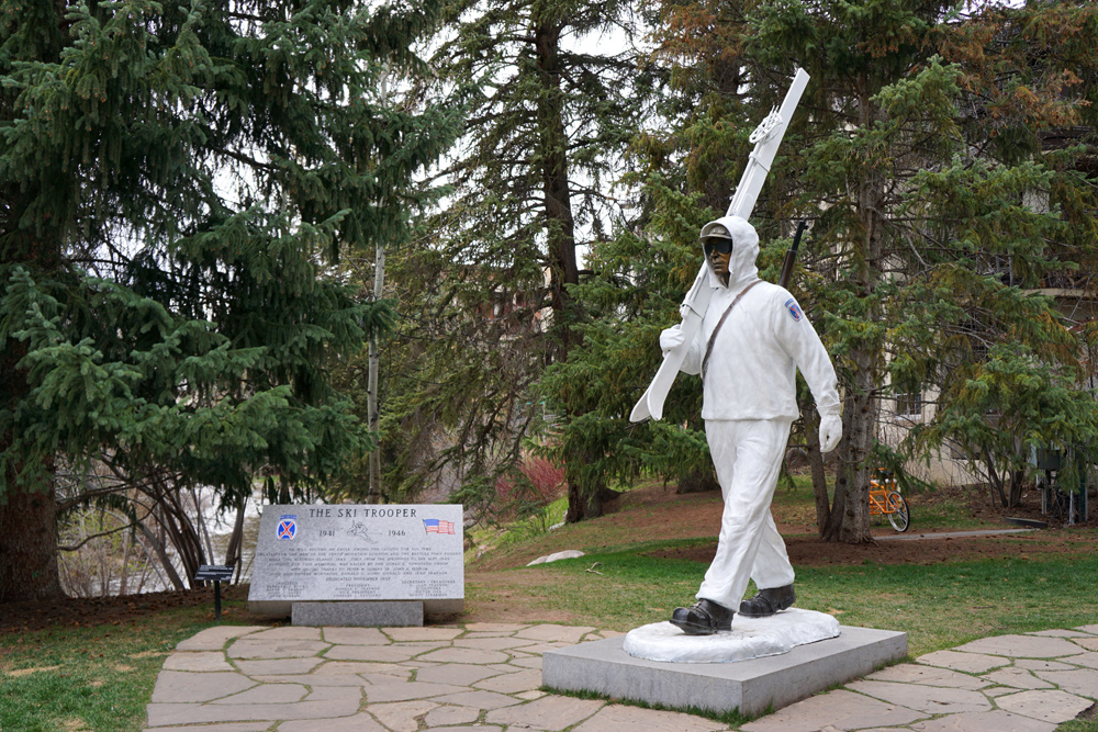 The Tenth Mountain Division Soldier Statue in Vail